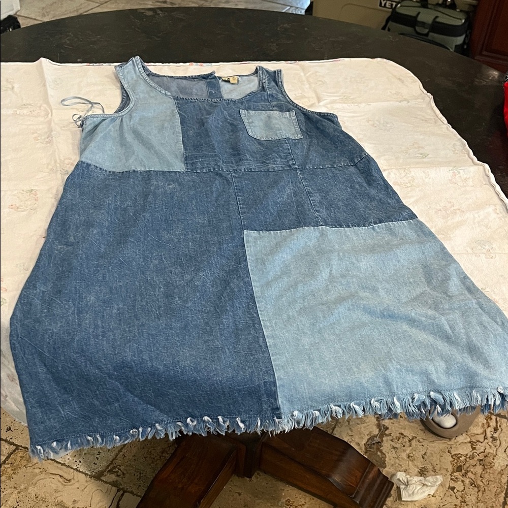 True Craft Blue Patchwork Kids Dress